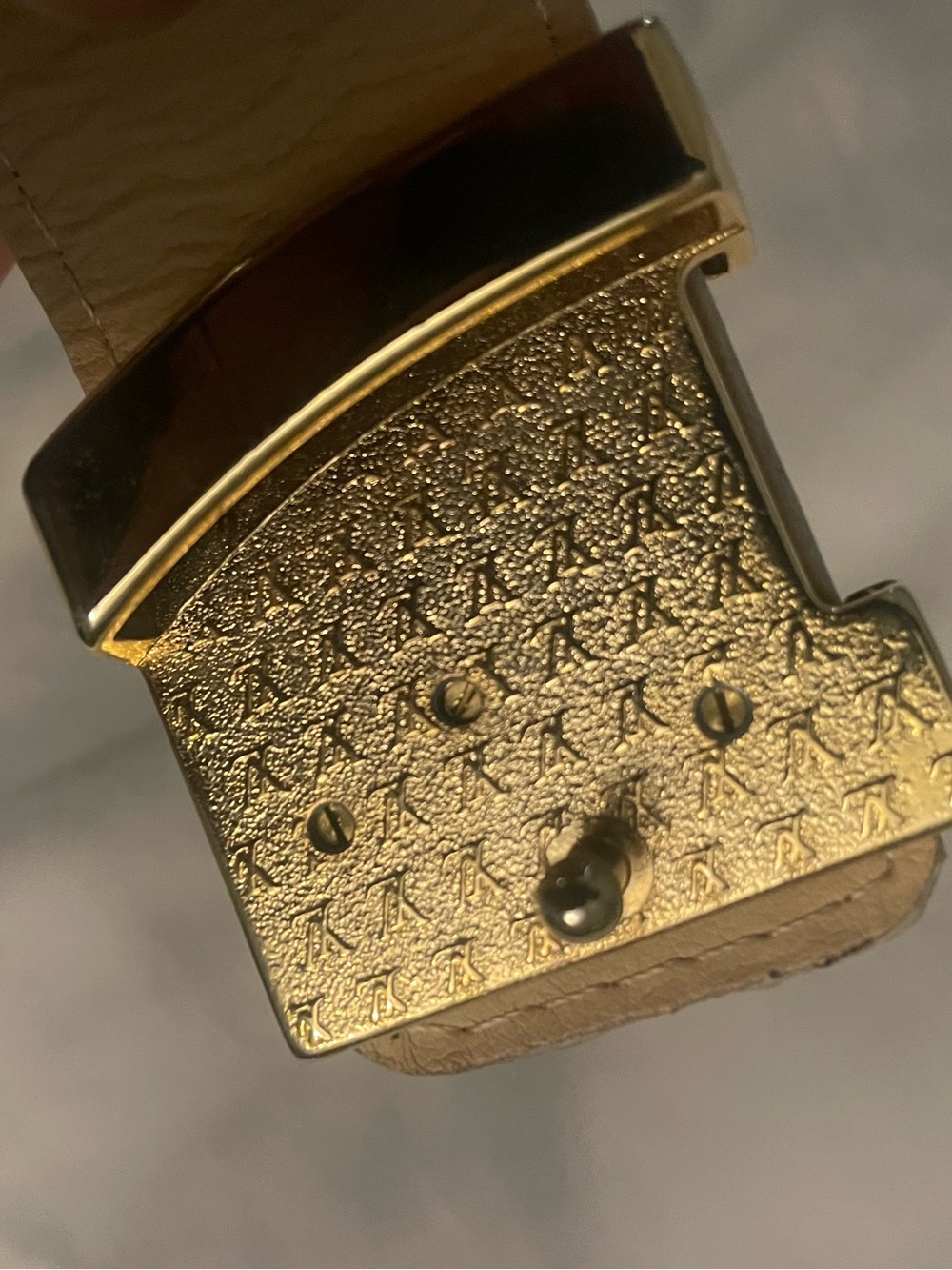 Louis Vuitton Damier Azur Canvas Belt with Gold LV Buckle - Picture 3 of 4